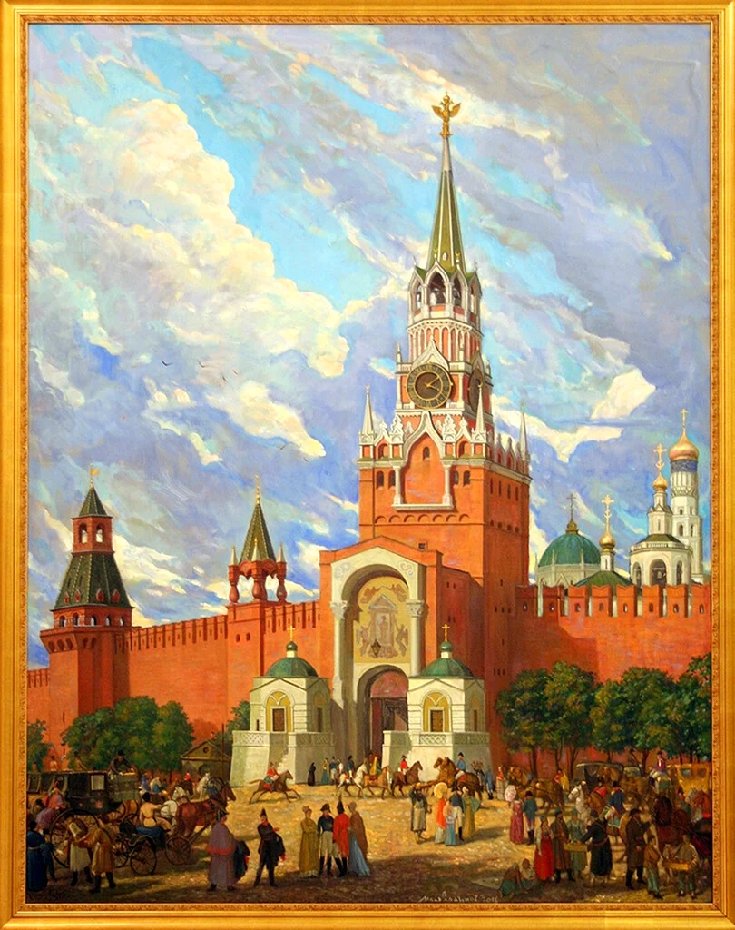Спасская башня Московского Кремля 17 век