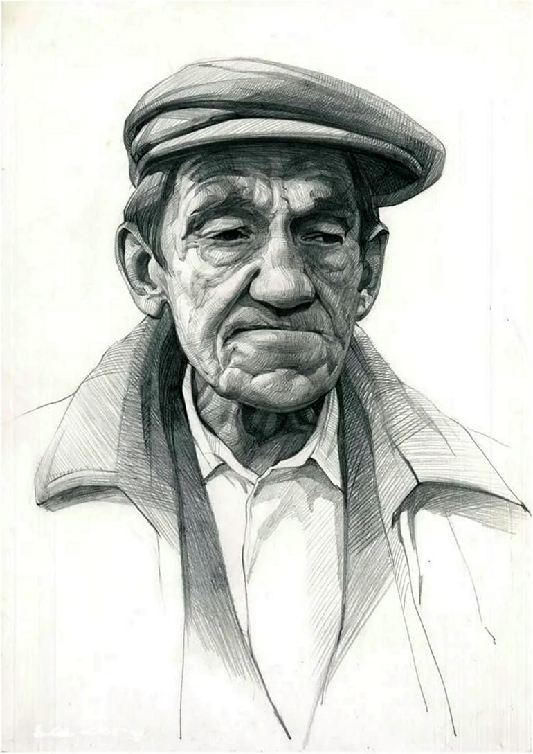 Старик рисунок