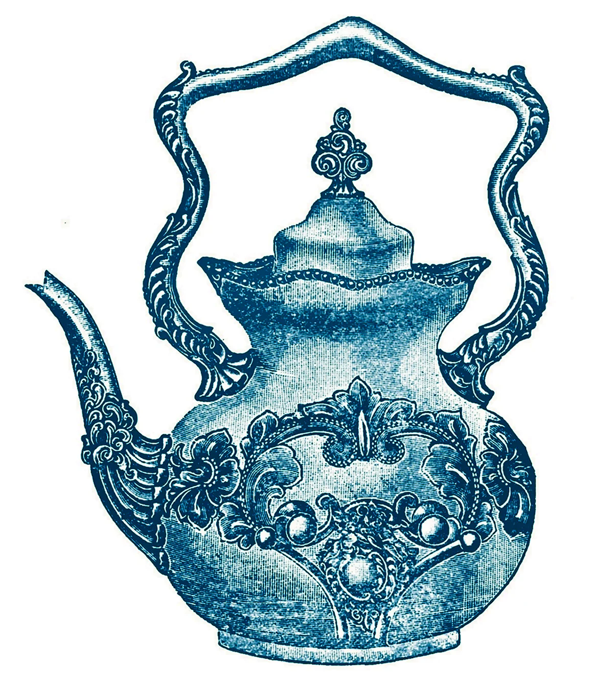 Старинный чайник рисунок