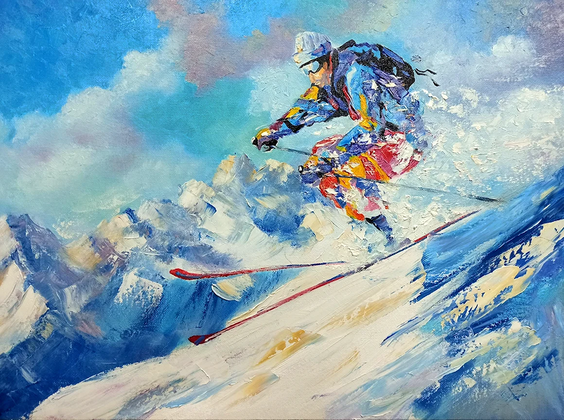 Стив Трейси лыжник картина