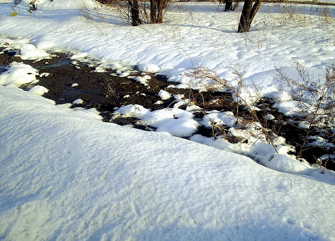 Сугробы весной