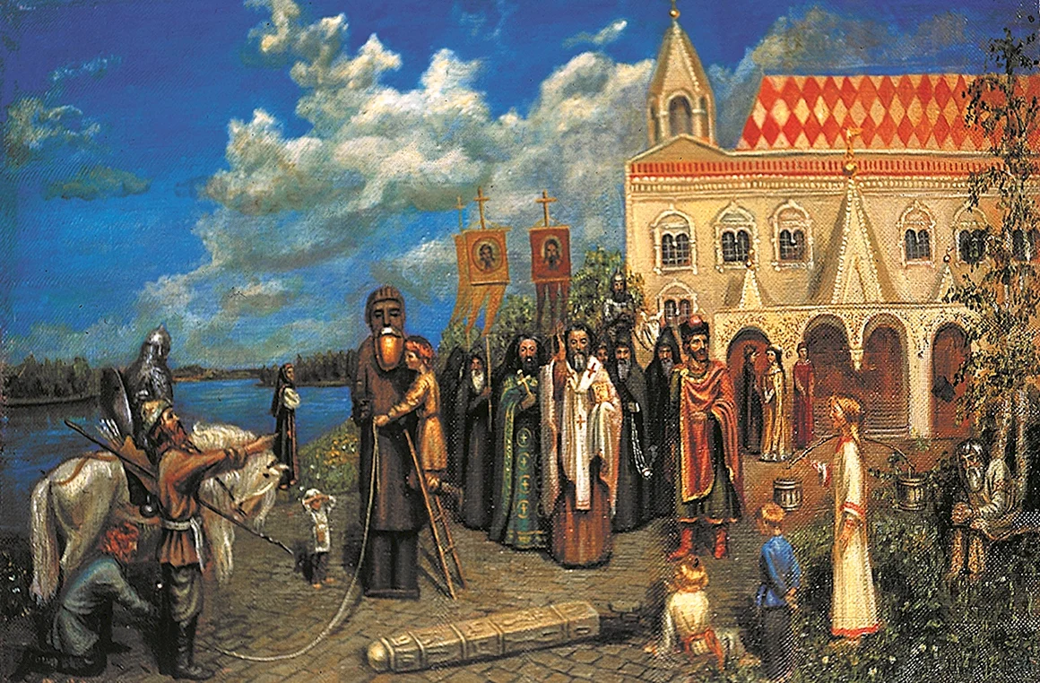 Свержение идолов языческих богов в Киеве художник м Макарова