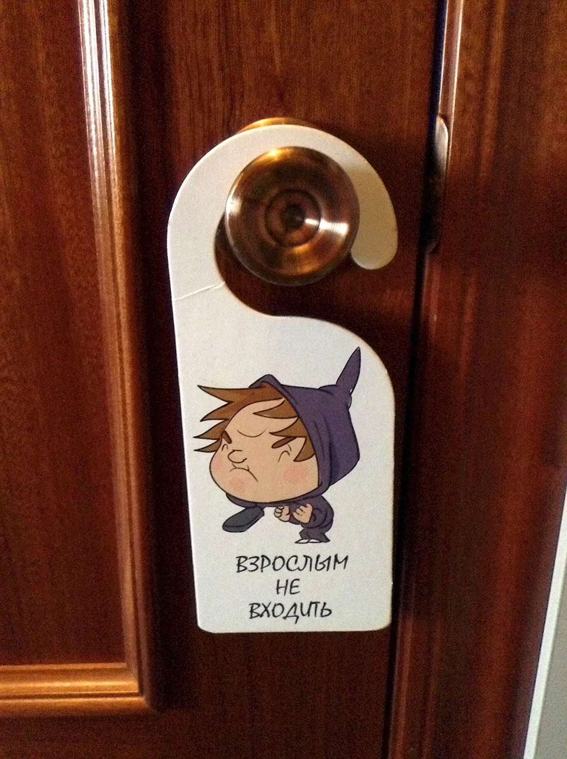 Табличка на ручку двери