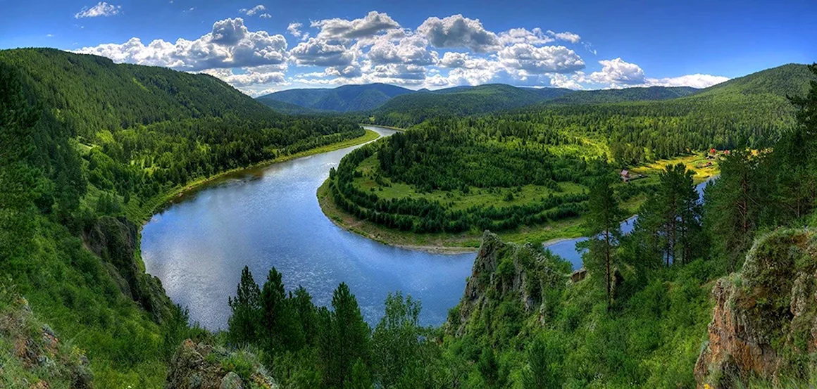 Тайга река Енисей
