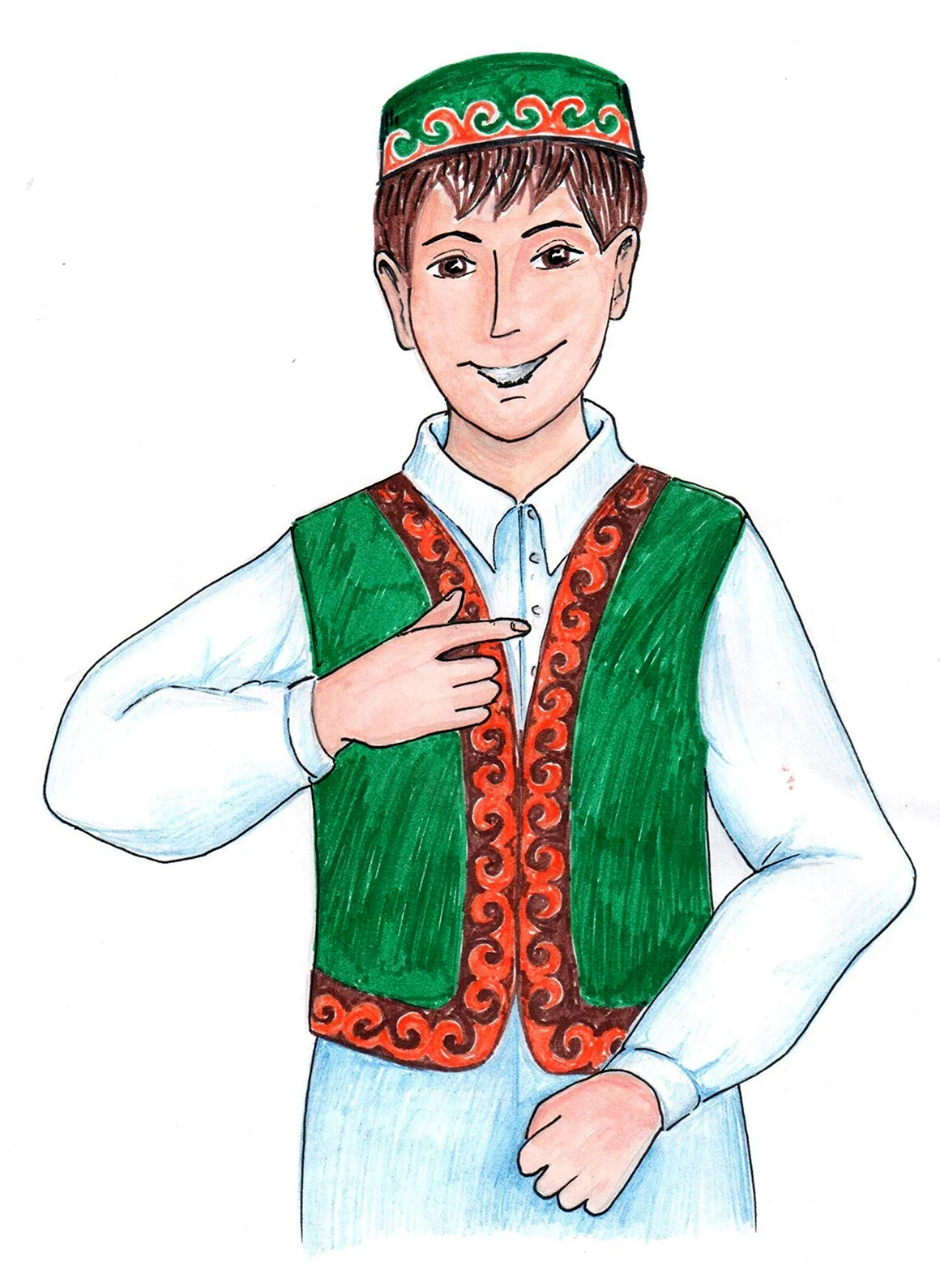 Татарский костюм рисунок