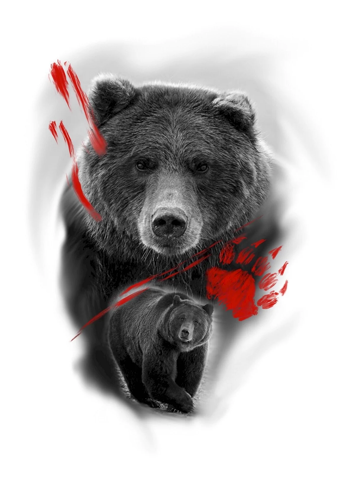 Тату медведь
