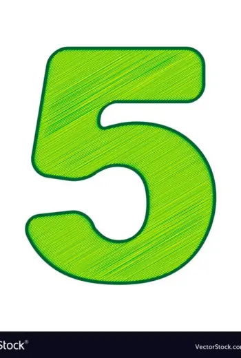 Цифра 5 зеленая