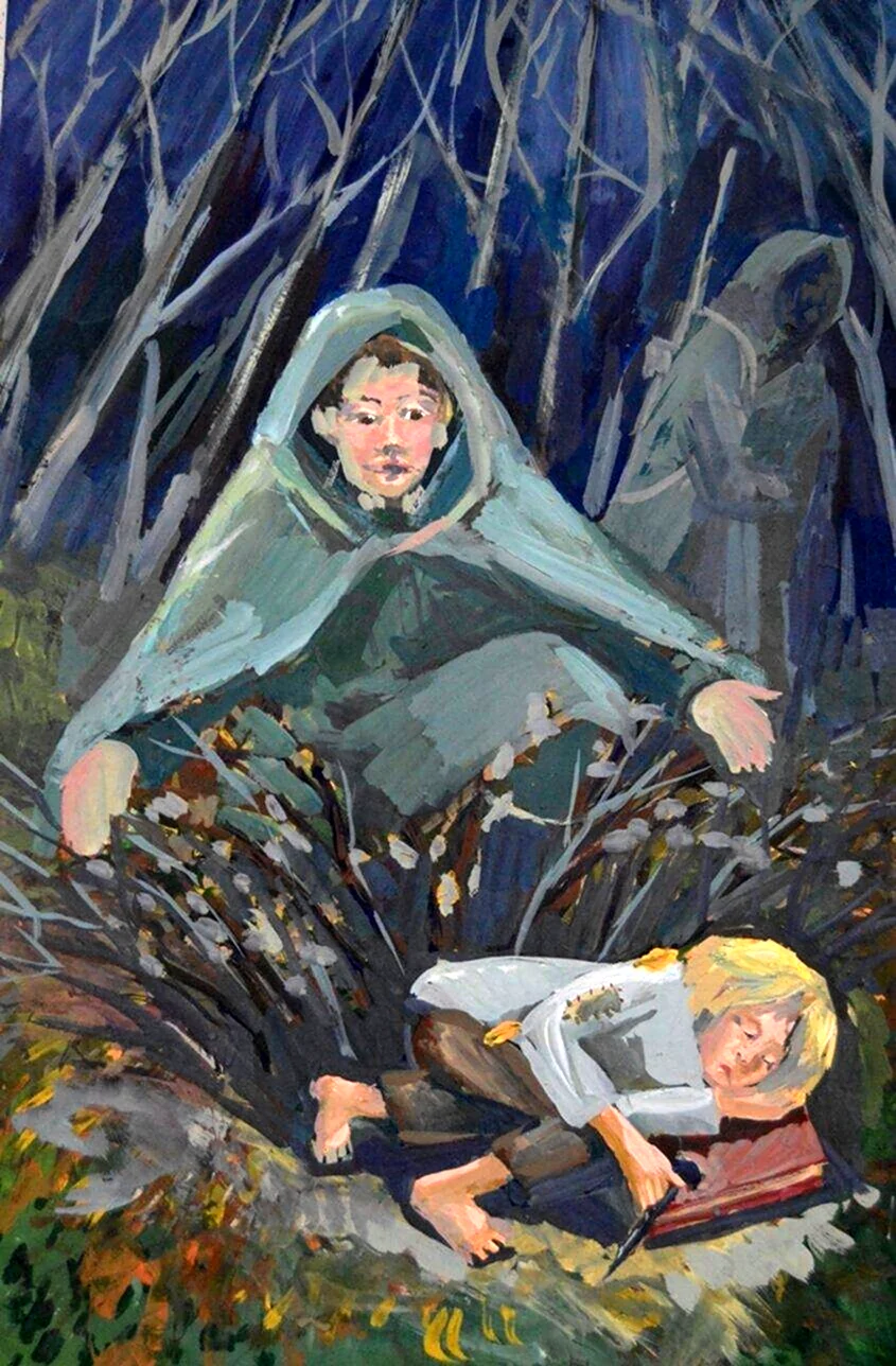 Ваня Солнцев в окопчике