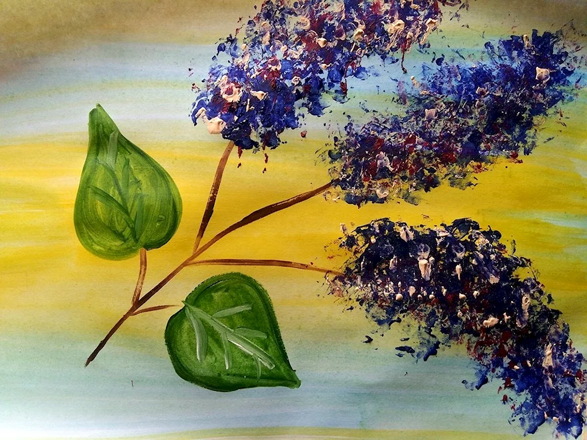 Ветка сирени рисование