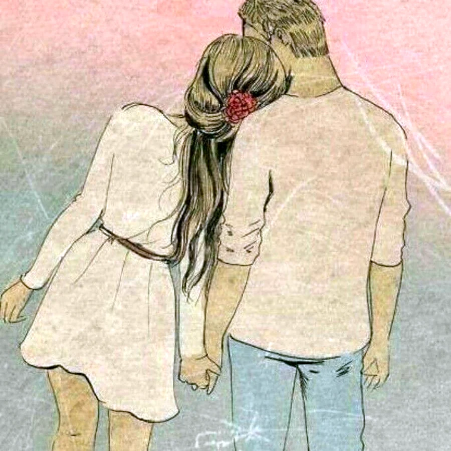 Влюбленные рисунок