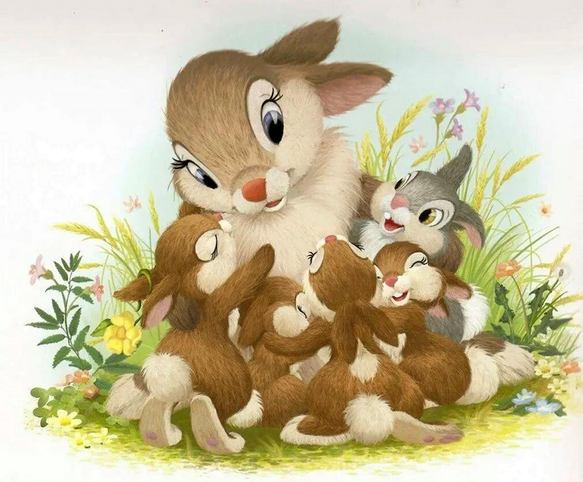 Зайчиха с зайчонком