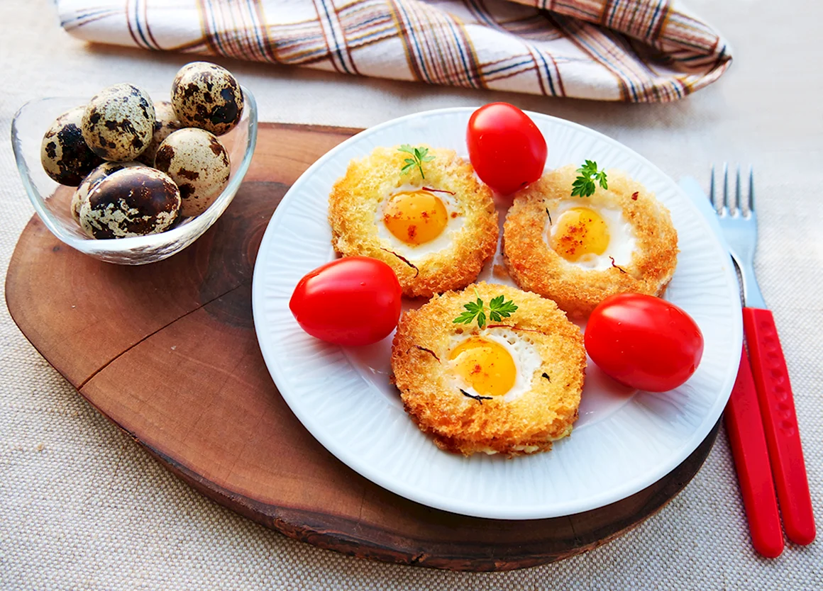 Завтрак с перепелиными яйцами