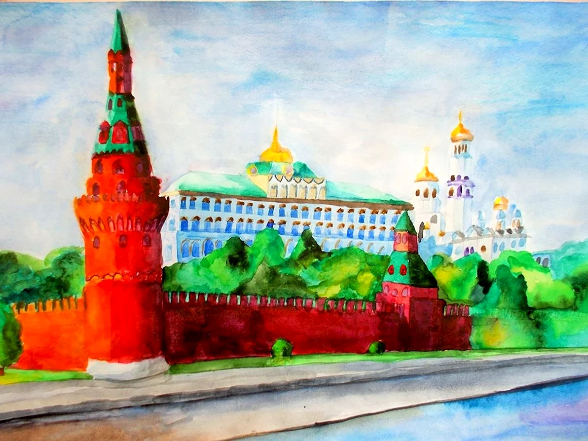 Живопись мастихин Москва река Кремль