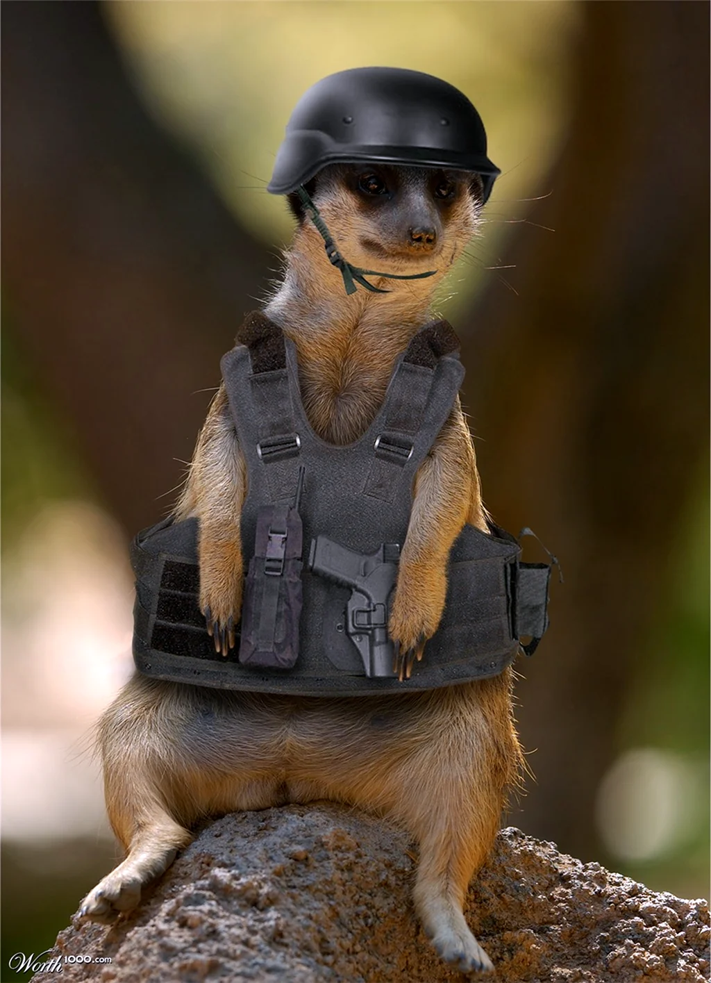 Животные в военной каске