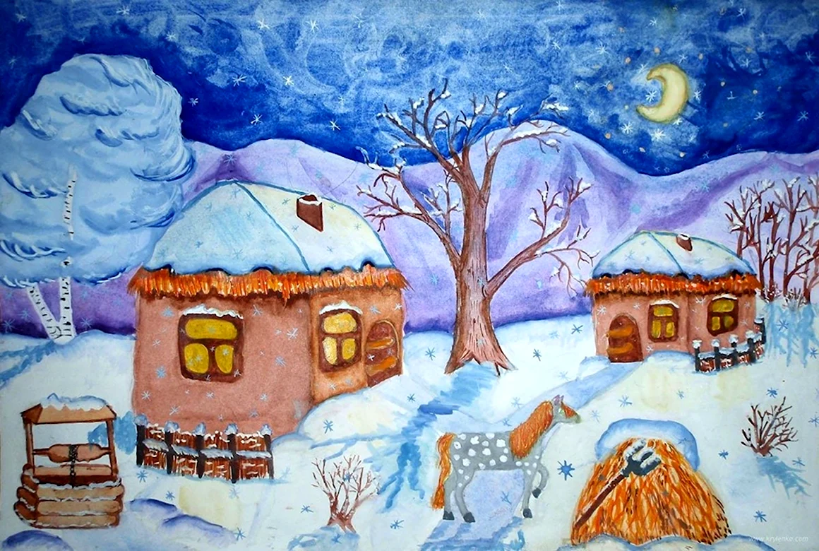 Зима рисунок