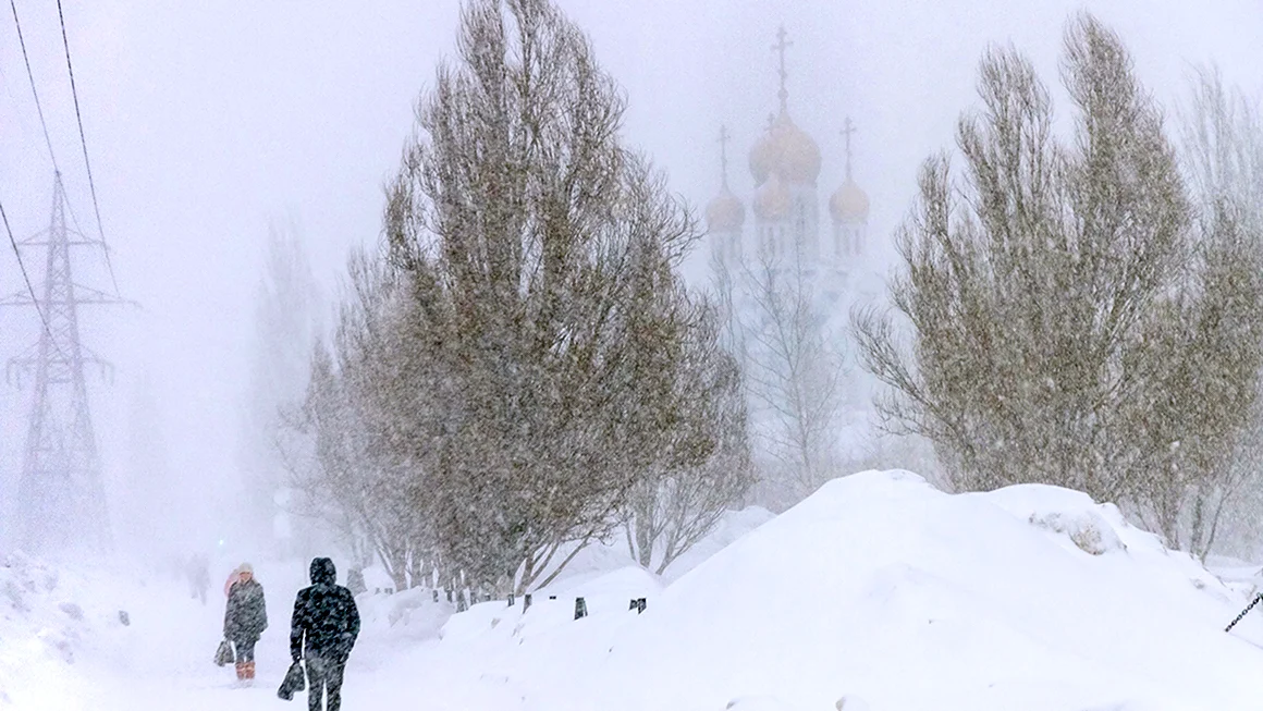 Зима Россия метель