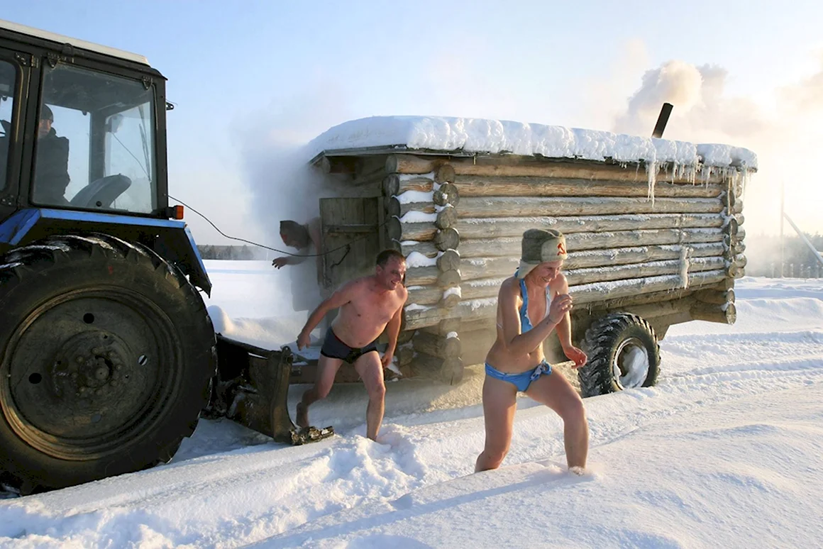 Зимняя баня на колесах