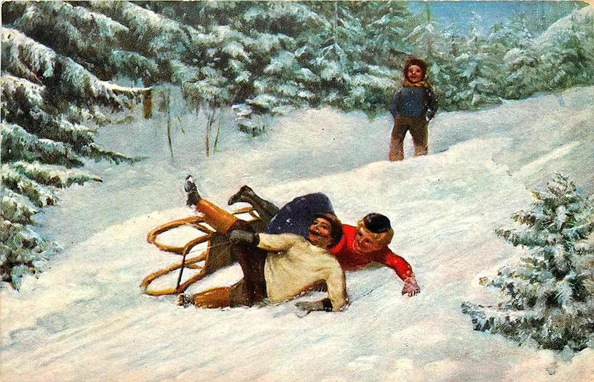 Зимние катания на санках