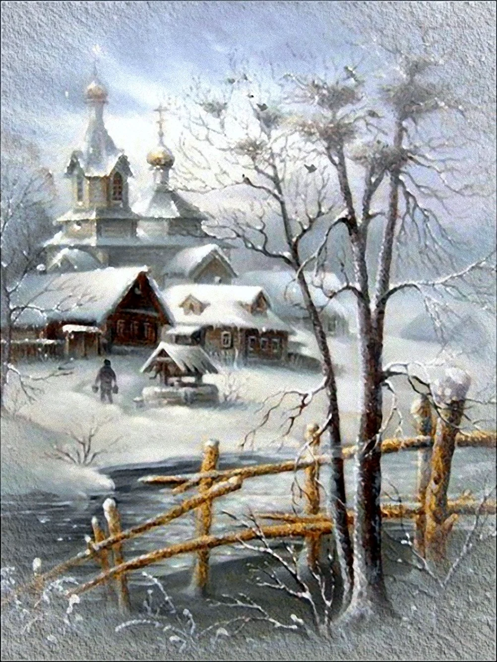 Зимний пейзаж с Церковью